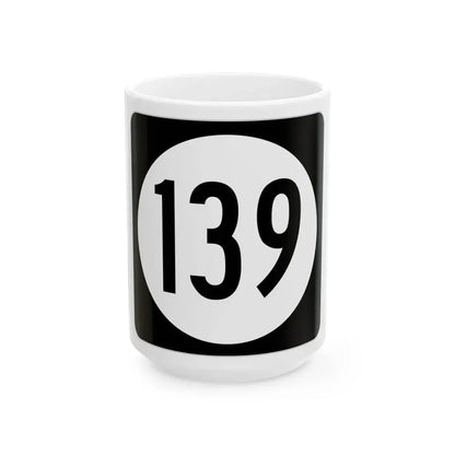 Iowa 139 (Iowa) (Road Sign) White Coffee Mug 15oz - Go Mug Yourself