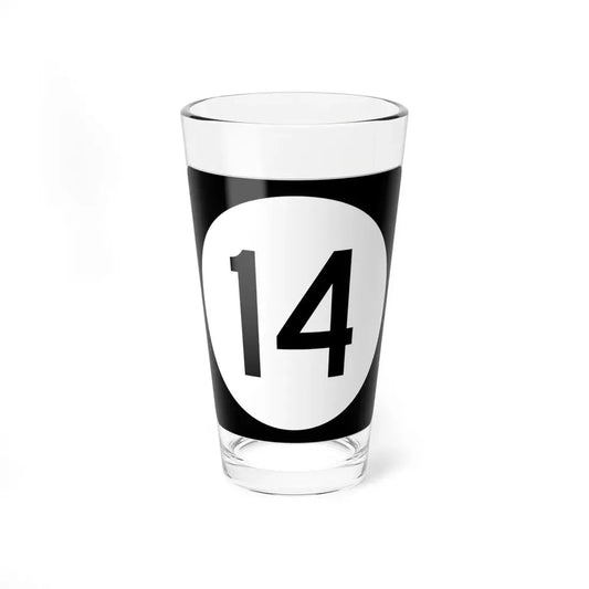 Iowa 14 (Iowa) (Road Sign) Pint Glss 16oz 16oz - Go Mug Yourself