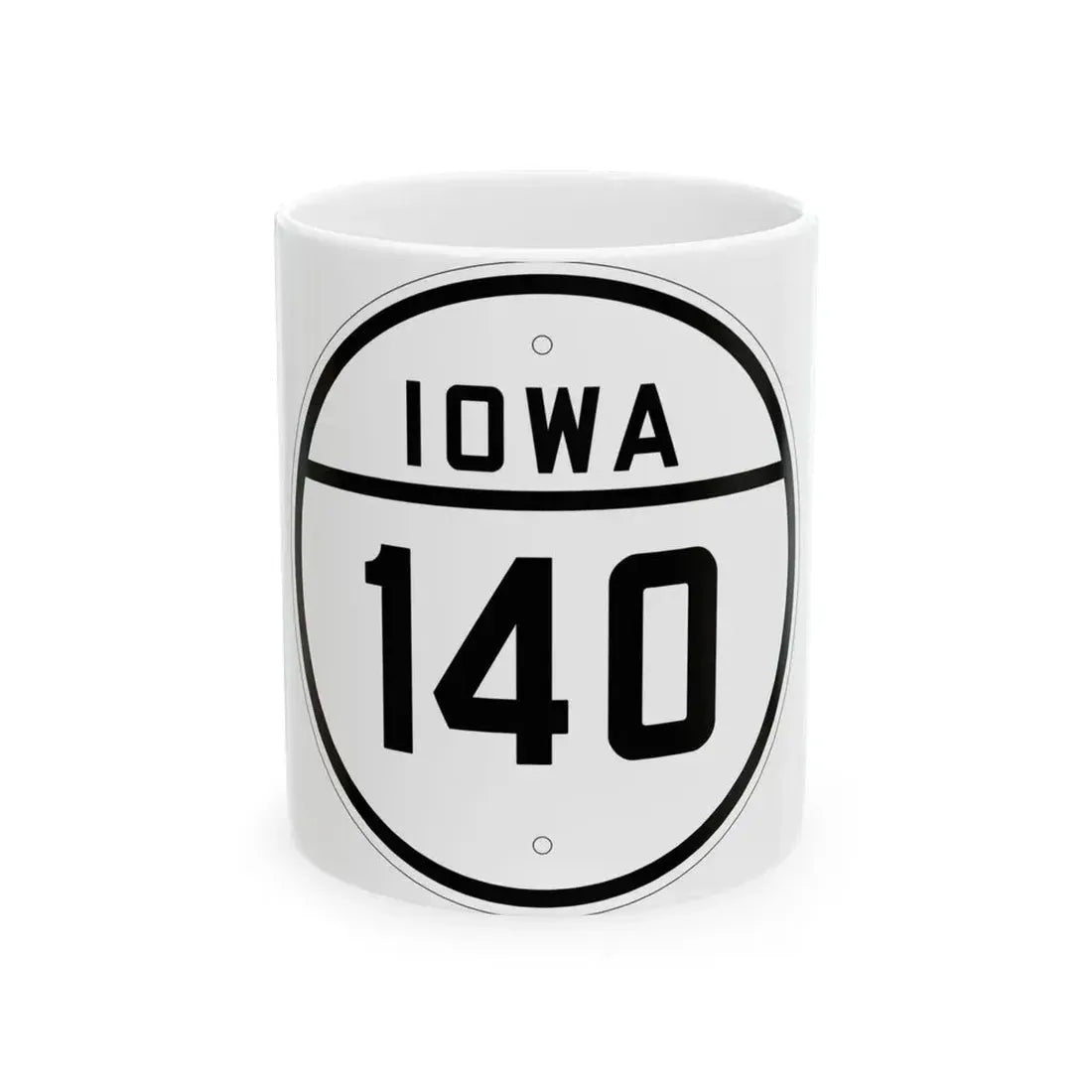 Iowa 140 1926 (Iowa) (Road Sign) White Coffee Mug 11oz - Go Mug Yourself