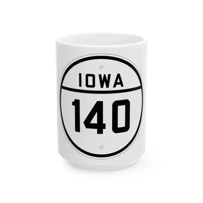 Iowa 140 1926 (Iowa) (Road Sign) White Coffee Mug 15oz - Go Mug Yourself