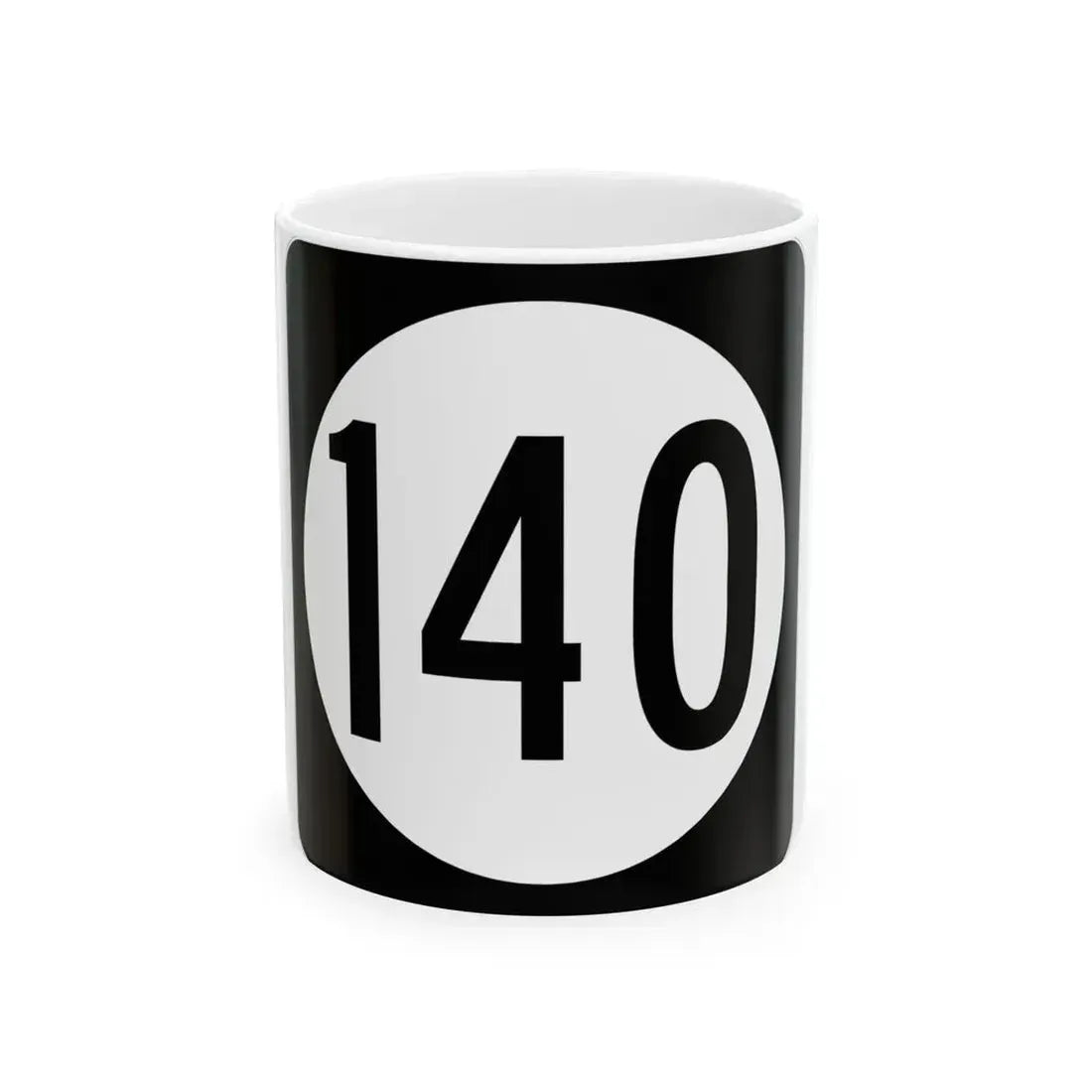 Iowa 140 (Iowa) (Road Sign) White Coffee Mug 11oz - Go Mug Yourself