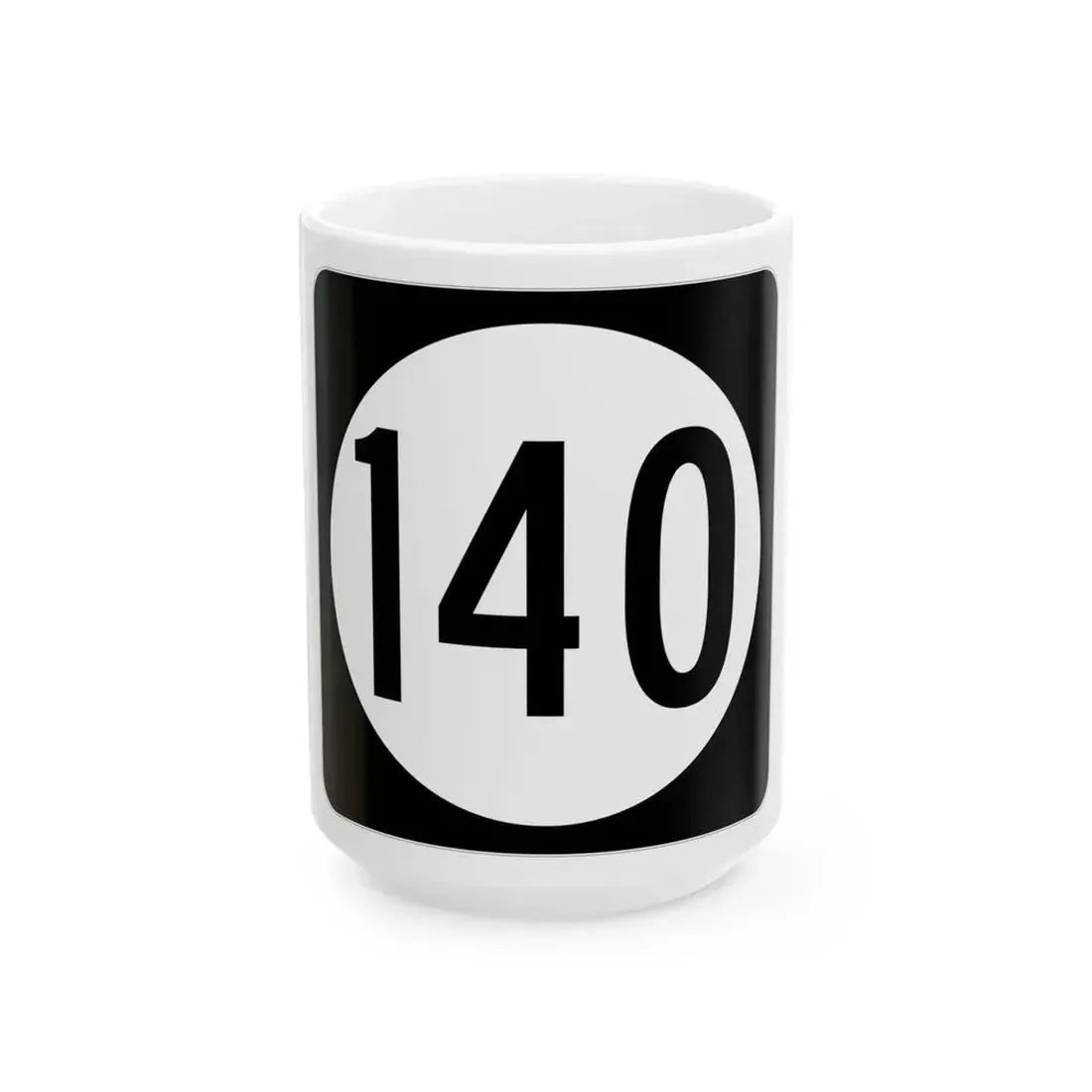 Iowa 140 (Iowa) (Road Sign) White Coffee Mug 15oz - Go Mug Yourself