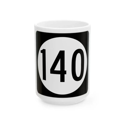 Iowa 140 (Iowa) (Road Sign) White Coffee Mug 15oz - Go Mug Yourself