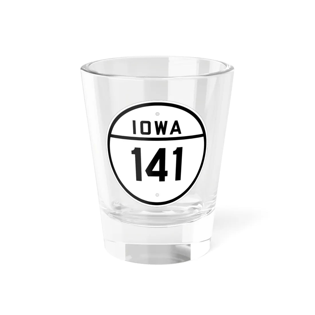 Iowa 141 1926 (Iowa) (Road Sign) Shot Glass 1.5oz 1.5oz - Go Mug Yourself