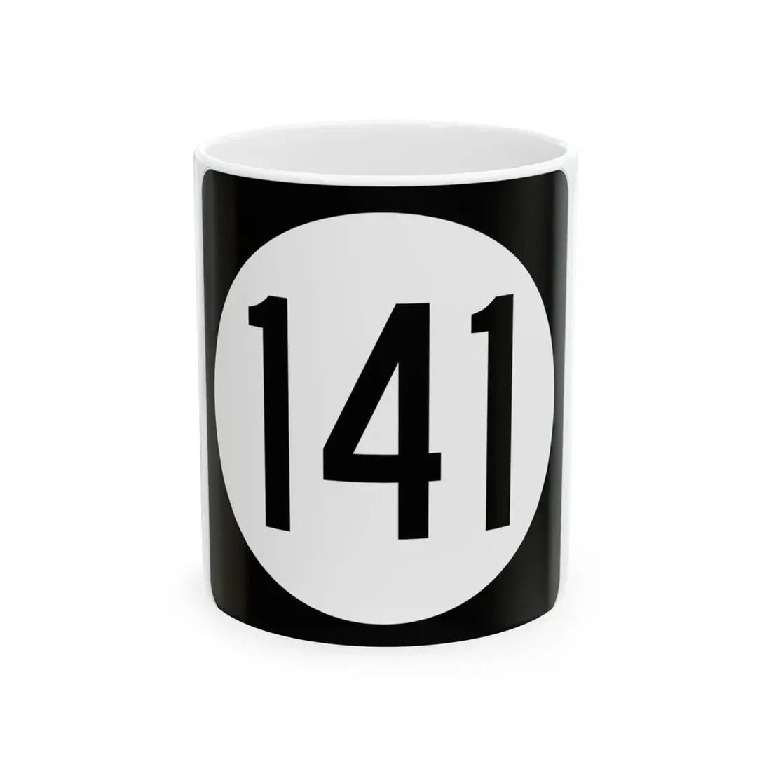 Iowa 141 (Iowa) (Road Sign) White Coffee Mug 11oz - Go Mug Yourself