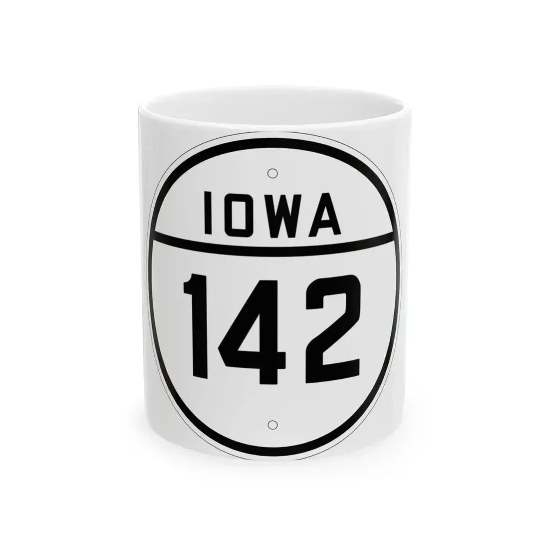 Iowa 142 1926 (Iowa) (Road Sign) White Coffee Mug 11oz - Go Mug Yourself