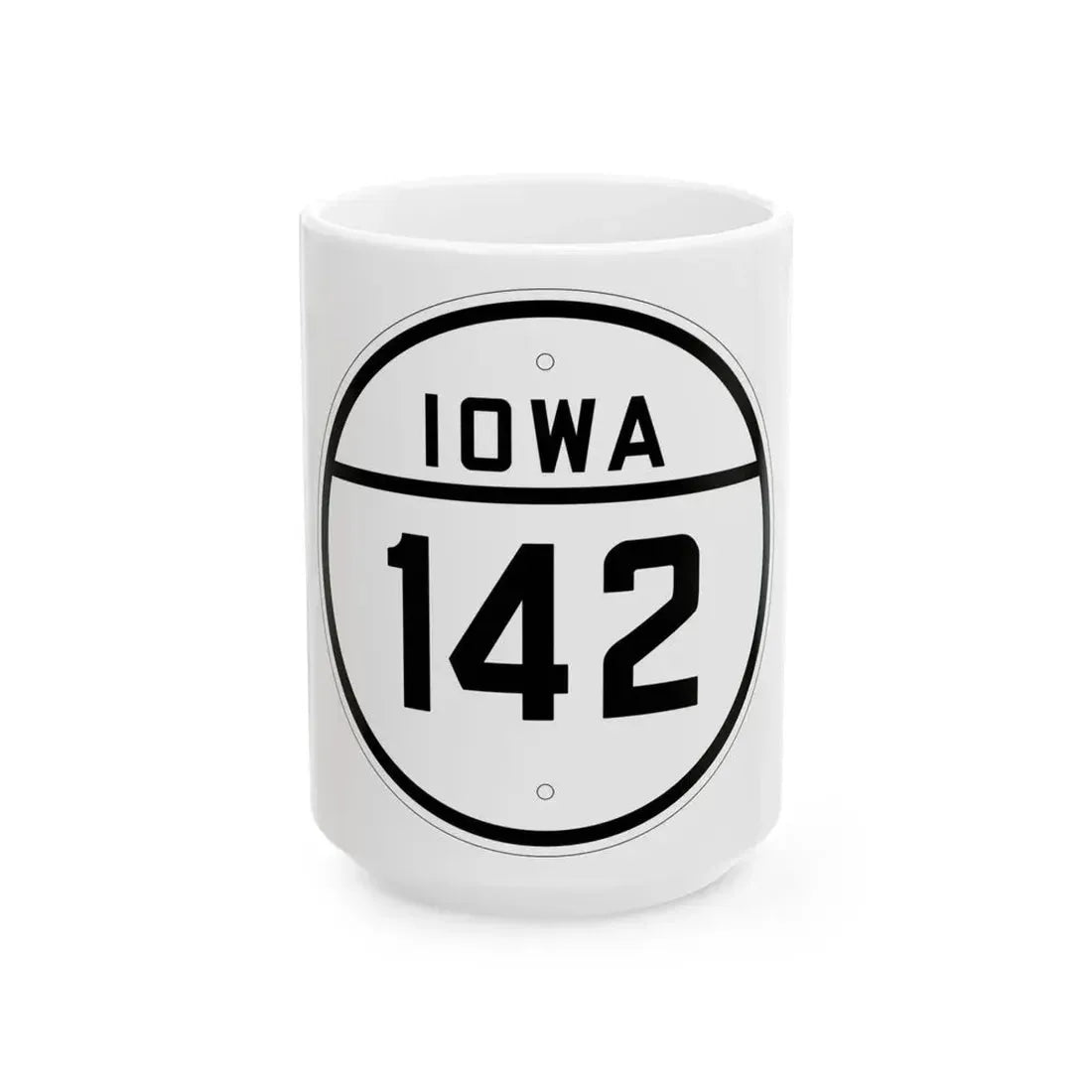 Iowa 142 1926 (Iowa) (Road Sign) White Coffee Mug 15oz - Go Mug Yourself