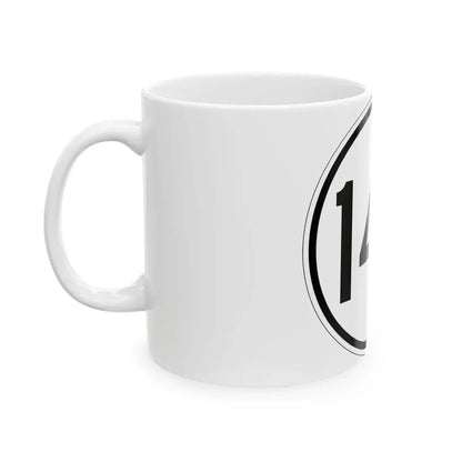 Iowa 142 1950 (Iowa) (Road Sign) White Coffee Mug - Go Mug Yourself