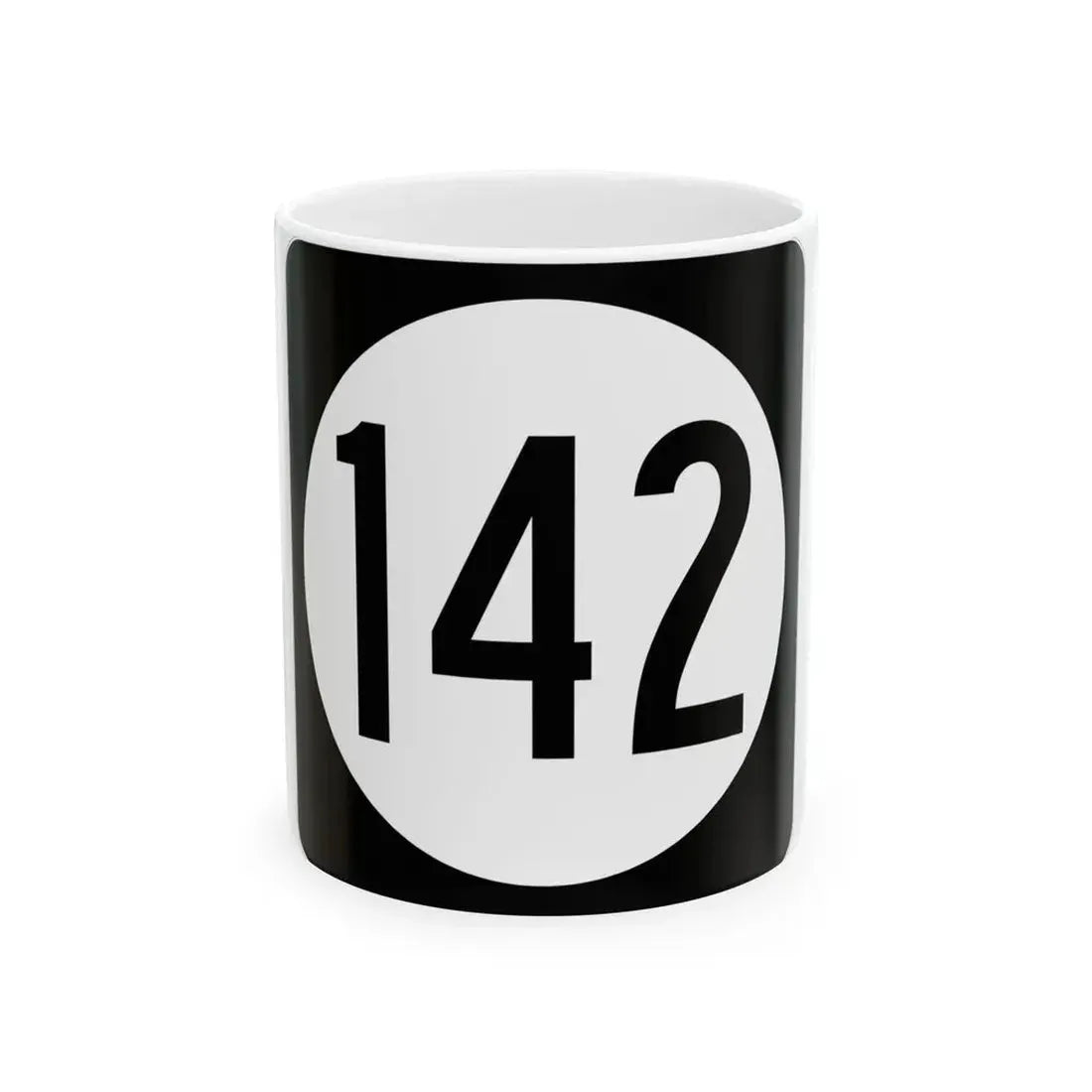 Iowa 142 (Iowa) (Road Sign) White Coffee Mug 11oz - Go Mug Yourself