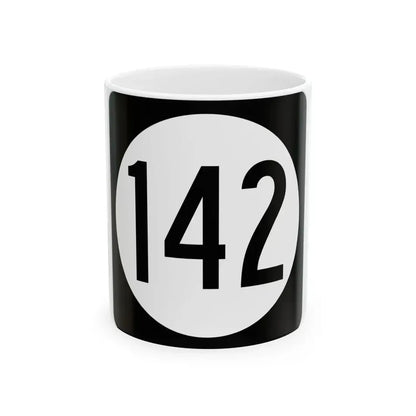 Iowa 142 (Iowa) (Road Sign) White Coffee Mug 11oz - Go Mug Yourself