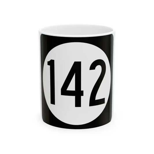 Iowa 142 (Iowa) (Road Sign) White Coffee Mug 11oz - Go Mug Yourself