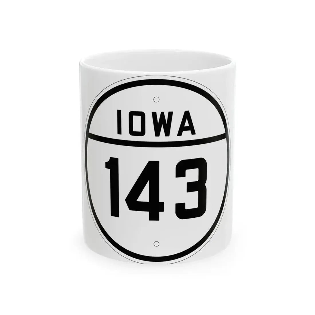 Iowa 143 1926 (Iowa) (Road Sign) White Coffee Mug 11oz - Go Mug Yourself
