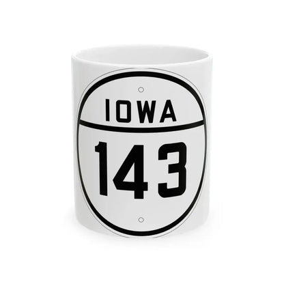 Iowa 143 1926 (Iowa) (Road Sign) White Coffee Mug 11oz - Go Mug Yourself