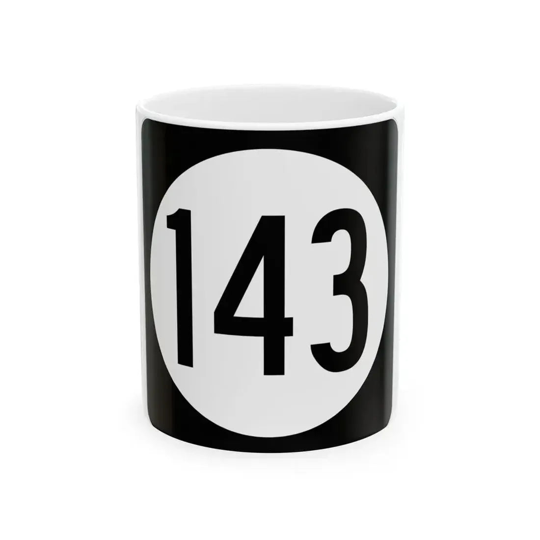 Iowa 143 (Iowa) (Road Sign) White Coffee Mug 11oz - Go Mug Yourself