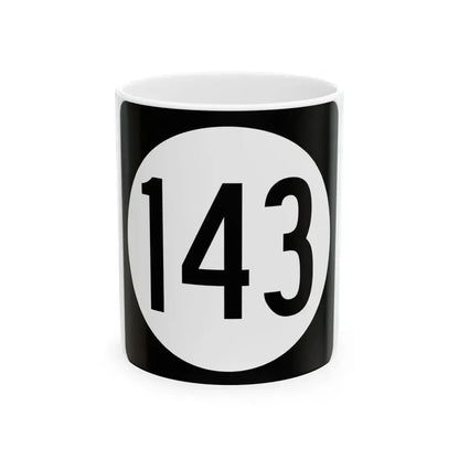 Iowa 143 (Iowa) (Road Sign) White Coffee Mug 11oz - Go Mug Yourself