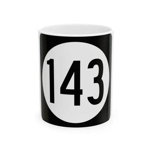 Iowa 143 (Iowa) (Road Sign) White Coffee Mug 11oz - Go Mug Yourself