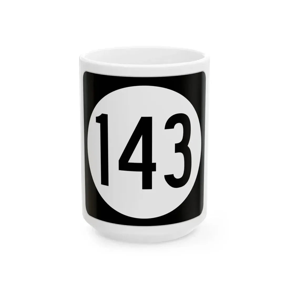 Iowa 143 (Iowa) (Road Sign) White Coffee Mug 15oz - Go Mug Yourself