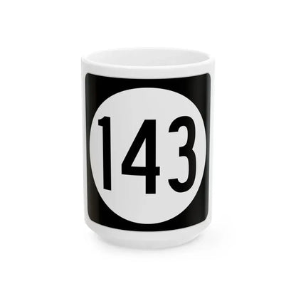 Iowa 143 (Iowa) (Road Sign) White Coffee Mug 15oz - Go Mug Yourself