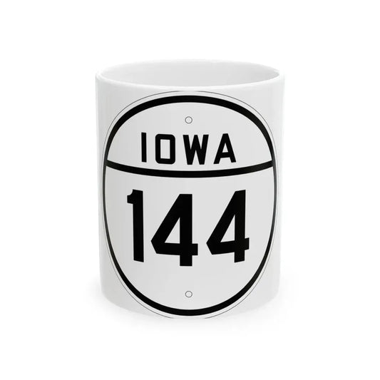 Iowa 144 1926 (Iowa) (Road Sign) White Coffee Mug 11oz - Go Mug Yourself