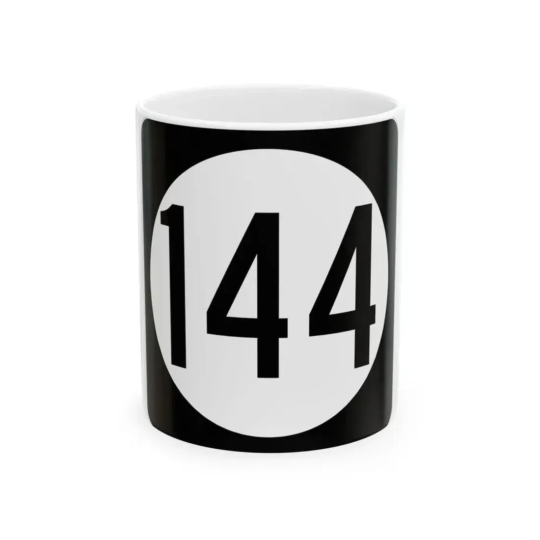 Iowa 144 (Iowa) (Road Sign) White Coffee Mug 11oz - Go Mug Yourself