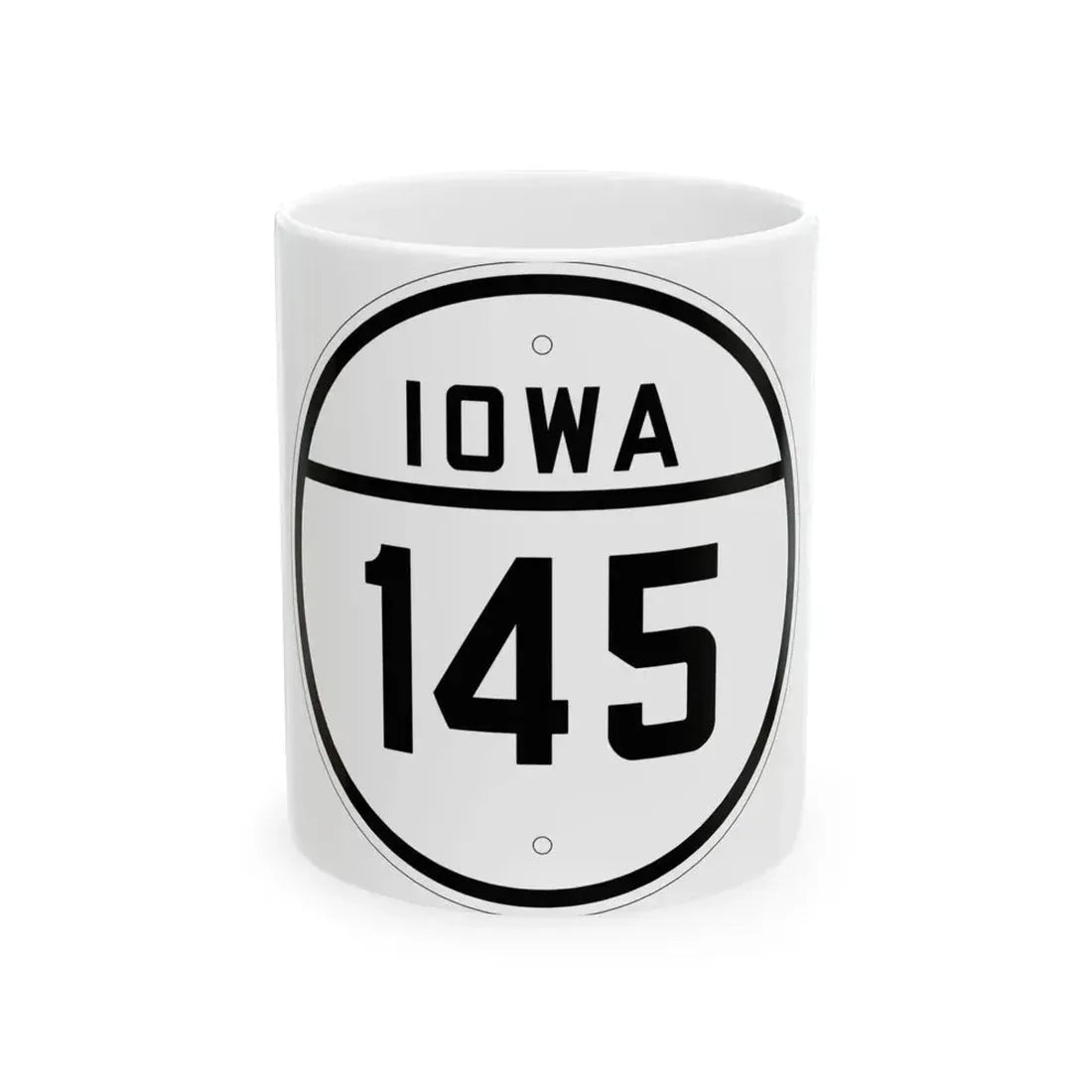 Iowa 145 1926 (Iowa) (Road Sign) White Coffee Mug 11oz - Go Mug Yourself