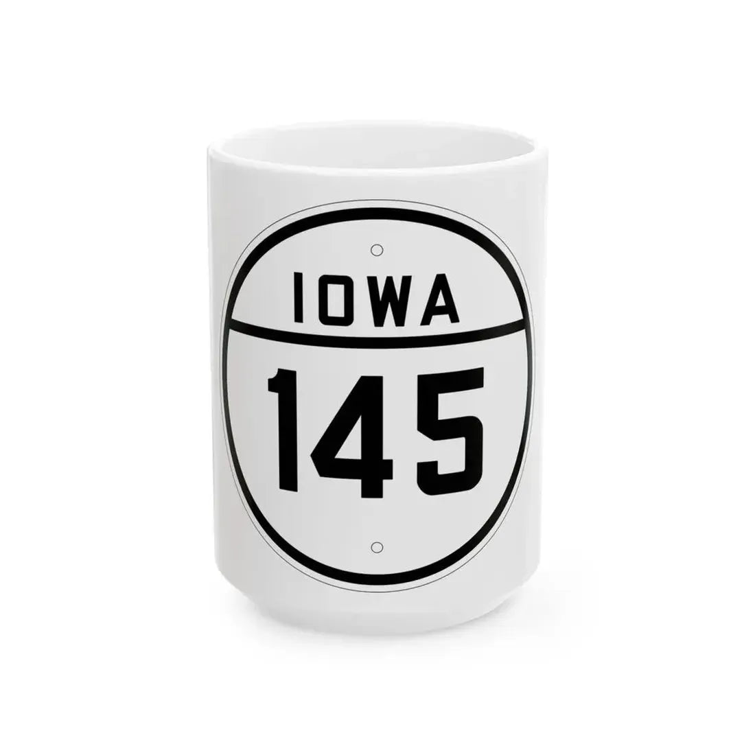 Iowa 145 1926 (Iowa) (Road Sign) White Coffee Mug 15oz - Go Mug Yourself