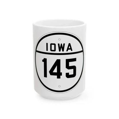 Iowa 145 1926 (Iowa) (Road Sign) White Coffee Mug 15oz - Go Mug Yourself
