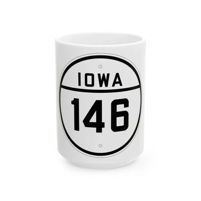 Iowa 146 1926 (Iowa) (Road Sign) White Coffee Mug 15oz - Go Mug Yourself