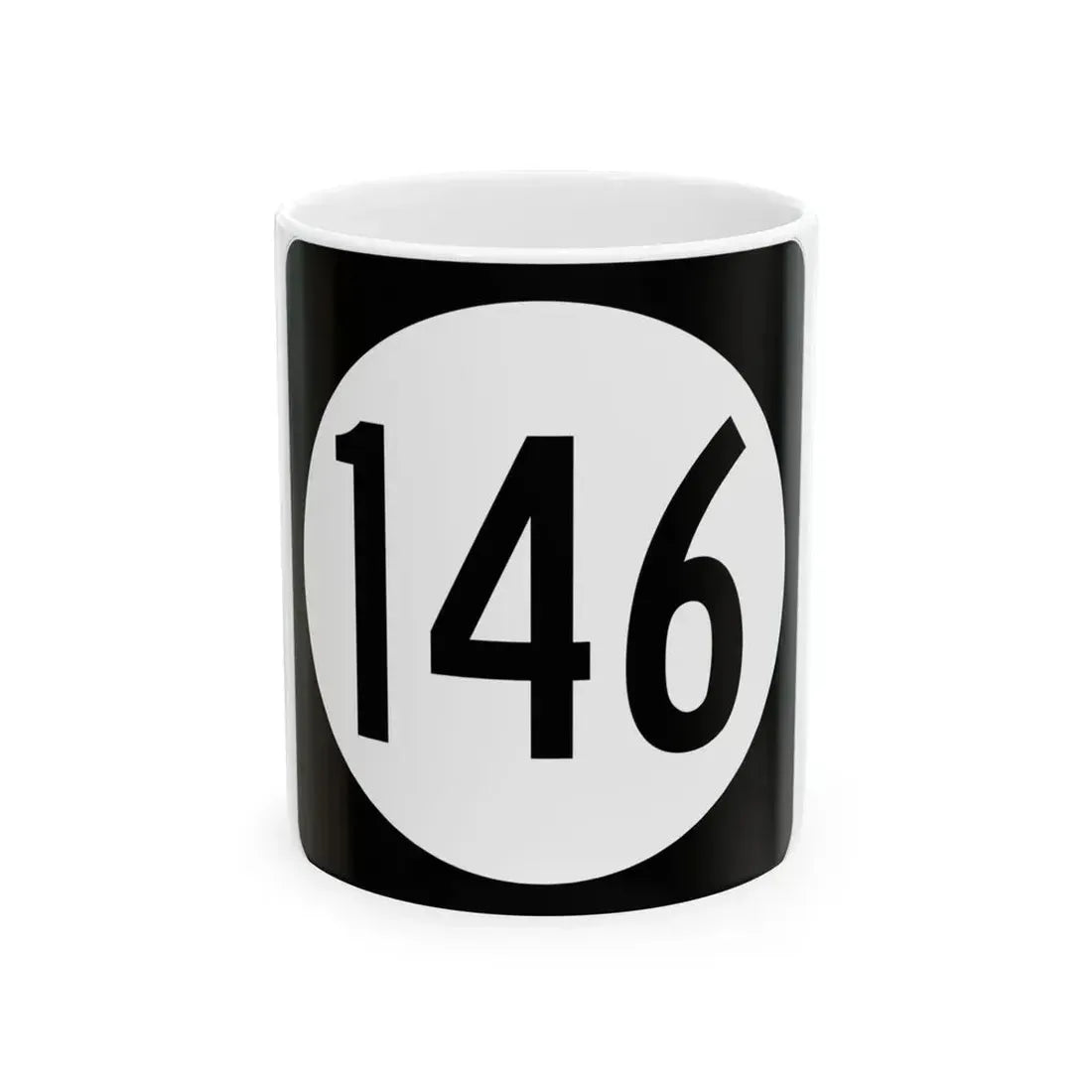 Iowa 146 (Iowa) (Road Sign) White Coffee Mug 11oz - Go Mug Yourself