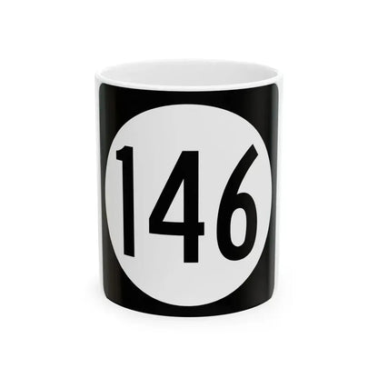 Iowa 146 (Iowa) (Road Sign) White Coffee Mug 11oz - Go Mug Yourself