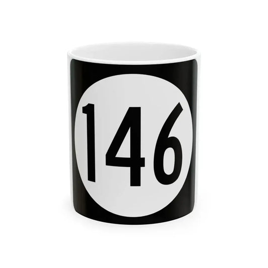 Iowa 146 (Iowa) (Road Sign) White Coffee Mug 11oz - Go Mug Yourself
