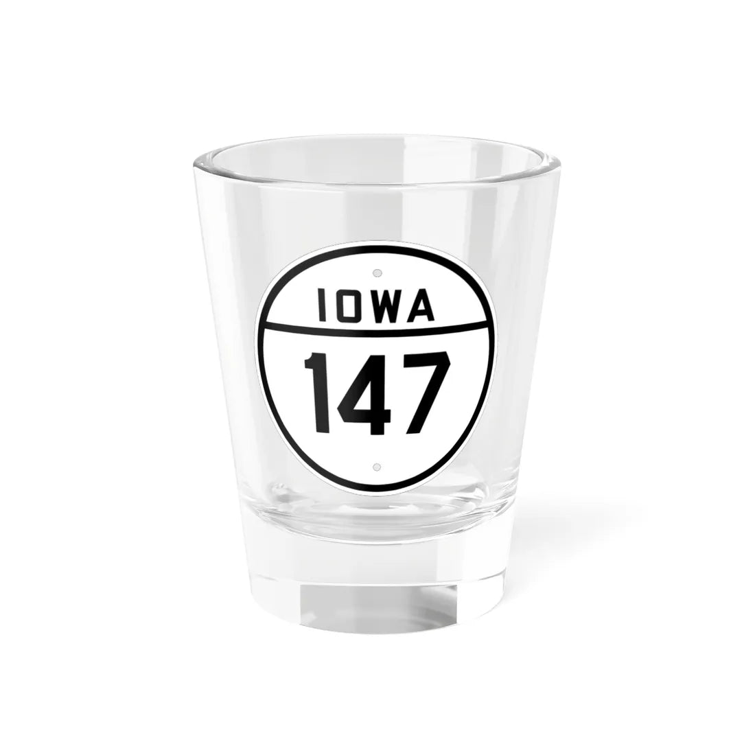 Iowa 147 1926 (Iowa) (Road Sign) Shot Glass 1.5oz 1.5oz - Go Mug Yourself