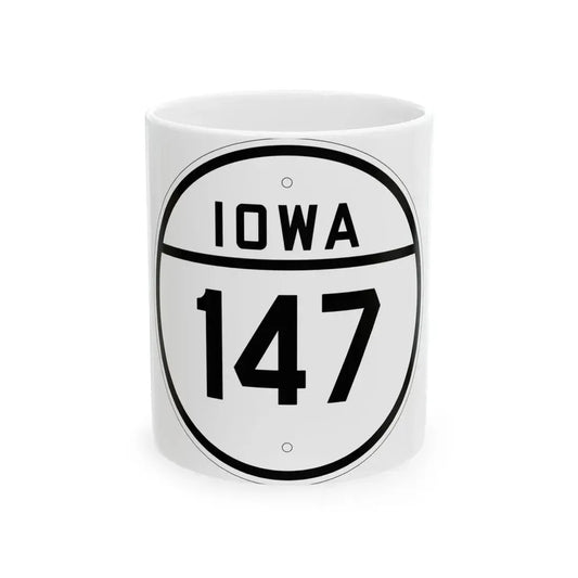Iowa 147 1926 (Iowa) (Road Sign) White Coffee Mug 11oz - Go Mug Yourself