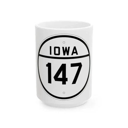 Iowa 147 1926 (Iowa) (Road Sign) White Coffee Mug 15oz - Go Mug Yourself