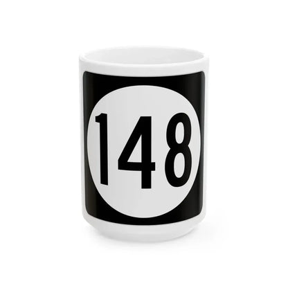 Iowa 148 (Iowa) (Road Sign) White Coffee Mug 15oz - Go Mug Yourself