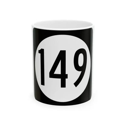 Iowa 149 (Iowa) (Road Sign) White Coffee Mug 11oz - Go Mug Yourself