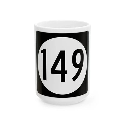 Iowa 149 (Iowa) (Road Sign) White Coffee Mug 15oz - Go Mug Yourself