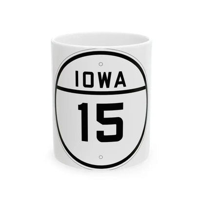 Iowa 15 1926 (Iowa) (Road Sign) White Coffee Mug 11oz - Go Mug Yourself