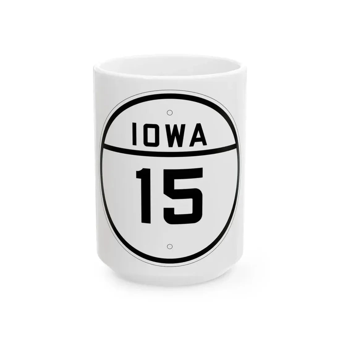 Iowa 15 1926 (Iowa) (Road Sign) White Coffee Mug 15oz - Go Mug Yourself
