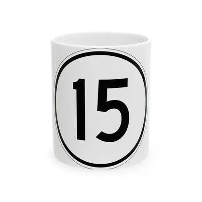 Iowa 15 1950 (Iowa) (Road Sign) White Coffee Mug 11oz - Go Mug Yourself