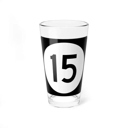 Iowa 15 (Iowa) (Road Sign) Pint Glass 16oz 16oz - Go Mug Yourself