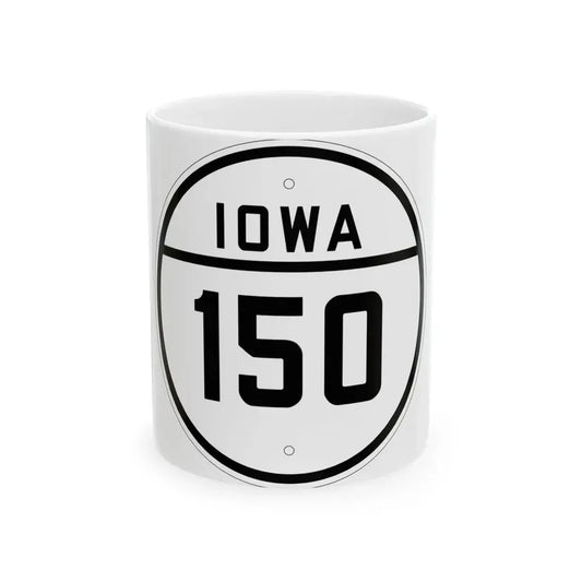 Iowa 150 1926 (Iowa) (Road Sign) White Coffee Mug 11oz - Go Mug Yourself