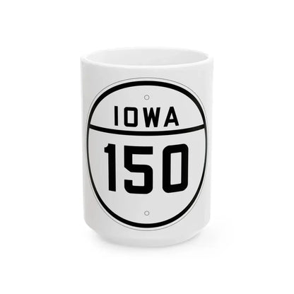 Iowa 150 1926 (Iowa) (Road Sign) White Coffee Mug 15oz - Go Mug Yourself
