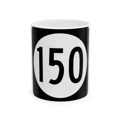 Iowa 150 (Iowa) (Road Sign) White Coffee Mug 11oz - Go Mug Yourself