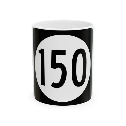 Iowa 150 (Iowa) (Road Sign) White Coffee Mug 11oz - Go Mug Yourself