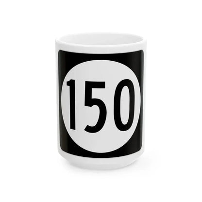 Iowa 150 (Iowa) (Road Sign) White Coffee Mug 15oz - Go Mug Yourself
