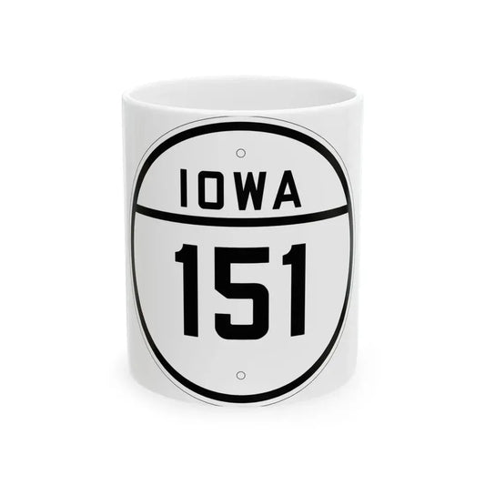Iowa 151 1926 (Iowa) (Road Sign) White Coffee Mug 11oz - Go Mug Yourself