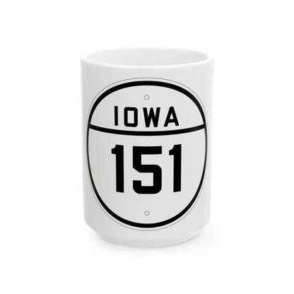 Iowa 151 1926 (Iowa) (Road Sign) White Coffee Mug 15oz - Go Mug Yourself