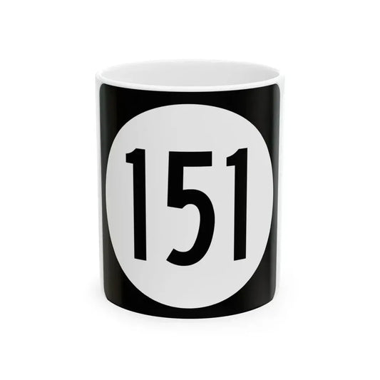 Iowa 151 (Iowa) (Road Sign) White Coffee Mug 11oz - Go Mug Yourself
