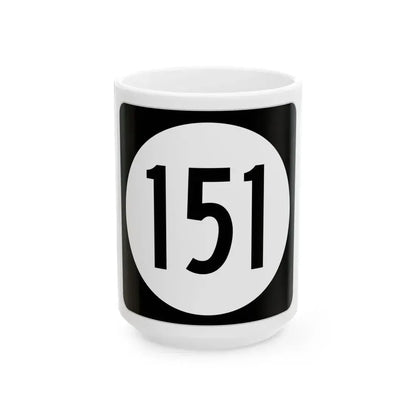 Iowa 151 (Iowa) (Road Sign) White Coffee Mug 15oz - Go Mug Yourself